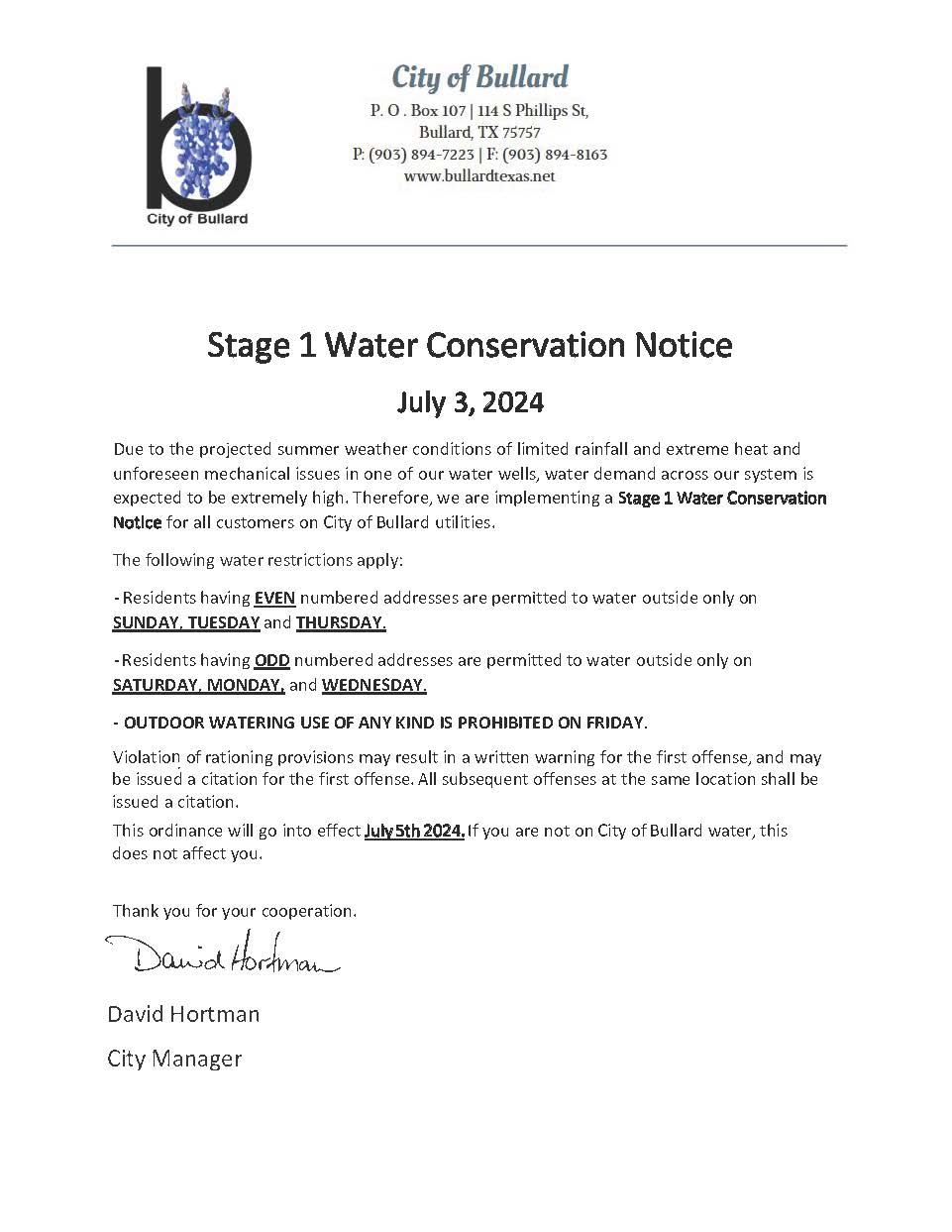 STAGE 1 WATER - JULY 2024